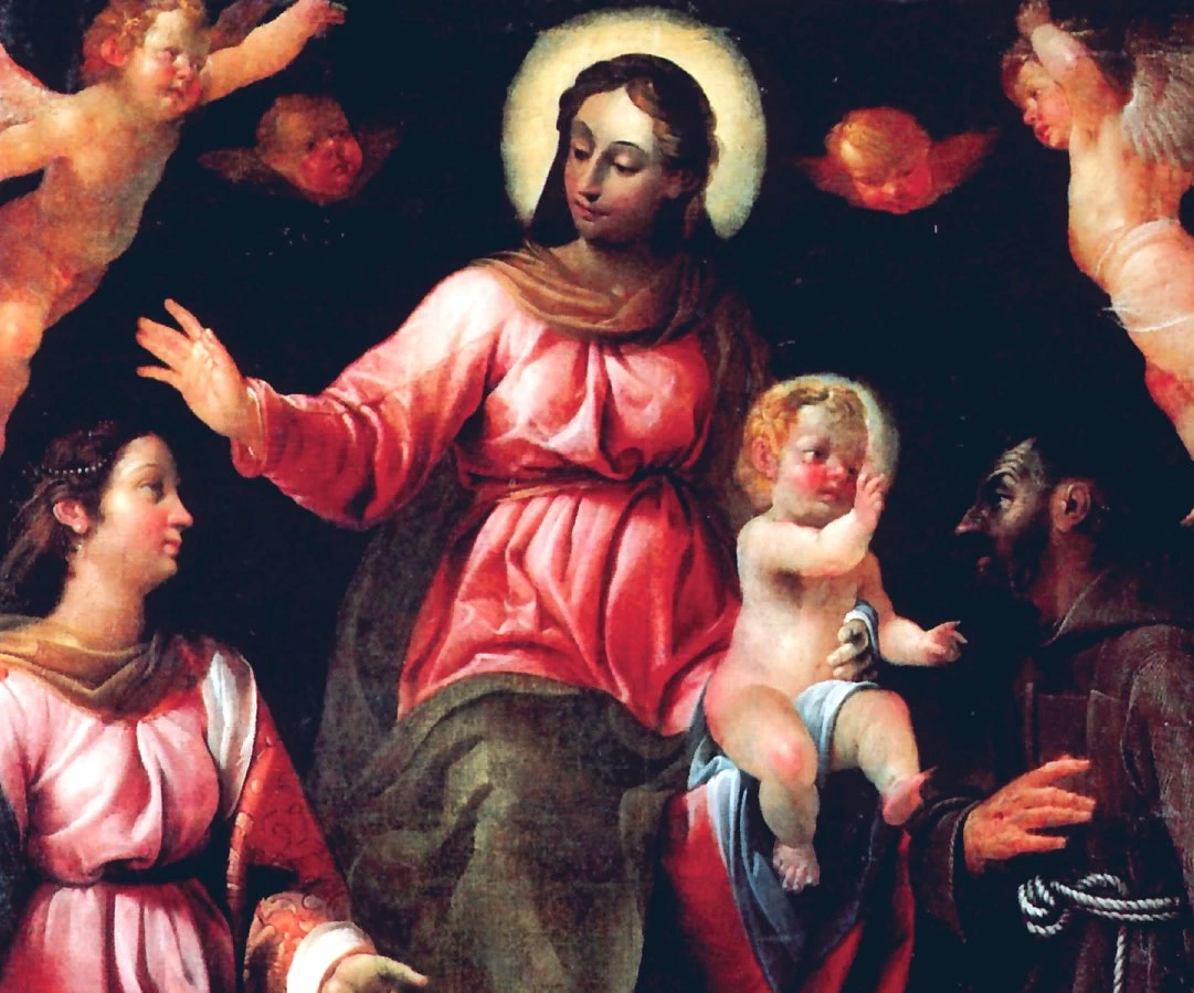 81-Ottavio Amigoni-Vergine con santi - Vello, Brescia - dettaglio